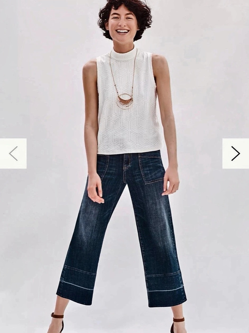 Pilcro and The Letterpress Mid-Rise Crop Wide-Leg Jeans Wide-Leg